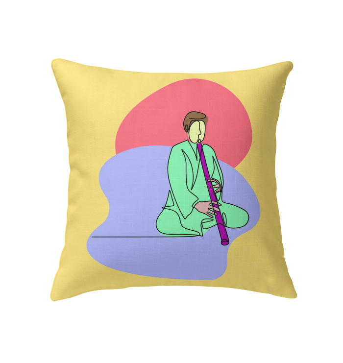 A Man Playing A Pipe Indoor Pillow - Beyond T-shirts