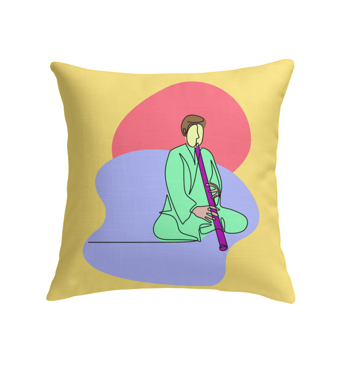 A Man Playing A Pipe Indoor Pillow - Beyond T-shirts