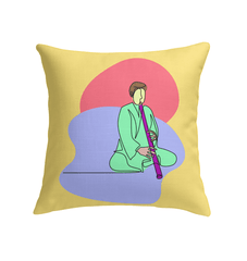 A Man Playing A Pipe Indoor Pillow - Beyond T-shirts