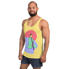 A man Man Playing Pipe Unisex Tank Topplaying a pipe Men's tank top - Beyond T-shirts