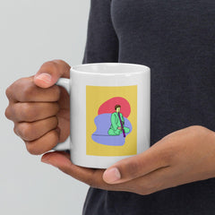 A Man Playing A Pipe White Glossy Mug - Beyond T-shirts