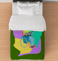 A Man Playing Guitar Comforter - Twin - Beyond T-shirts