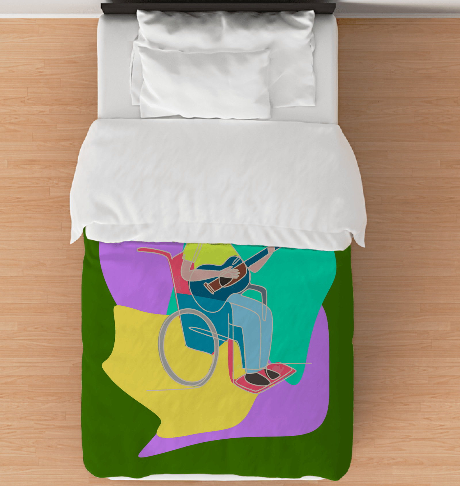 A Man Playing Guitar Duvet Cover - Beyond T-shirts