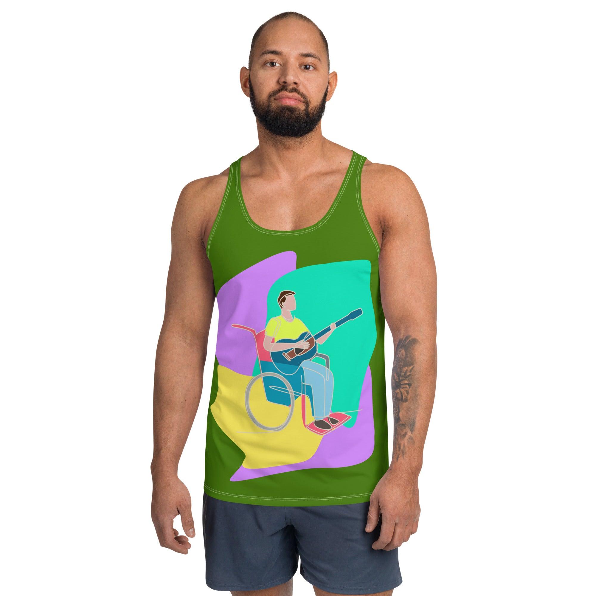 A Man Playing GuiMan Playing Guitar Unisex Tank Toptar Men's Tank Top - Beyond T-shirts