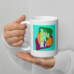 A Man Plays The Trumpet White Glossy Mug - Beyond T-shirts