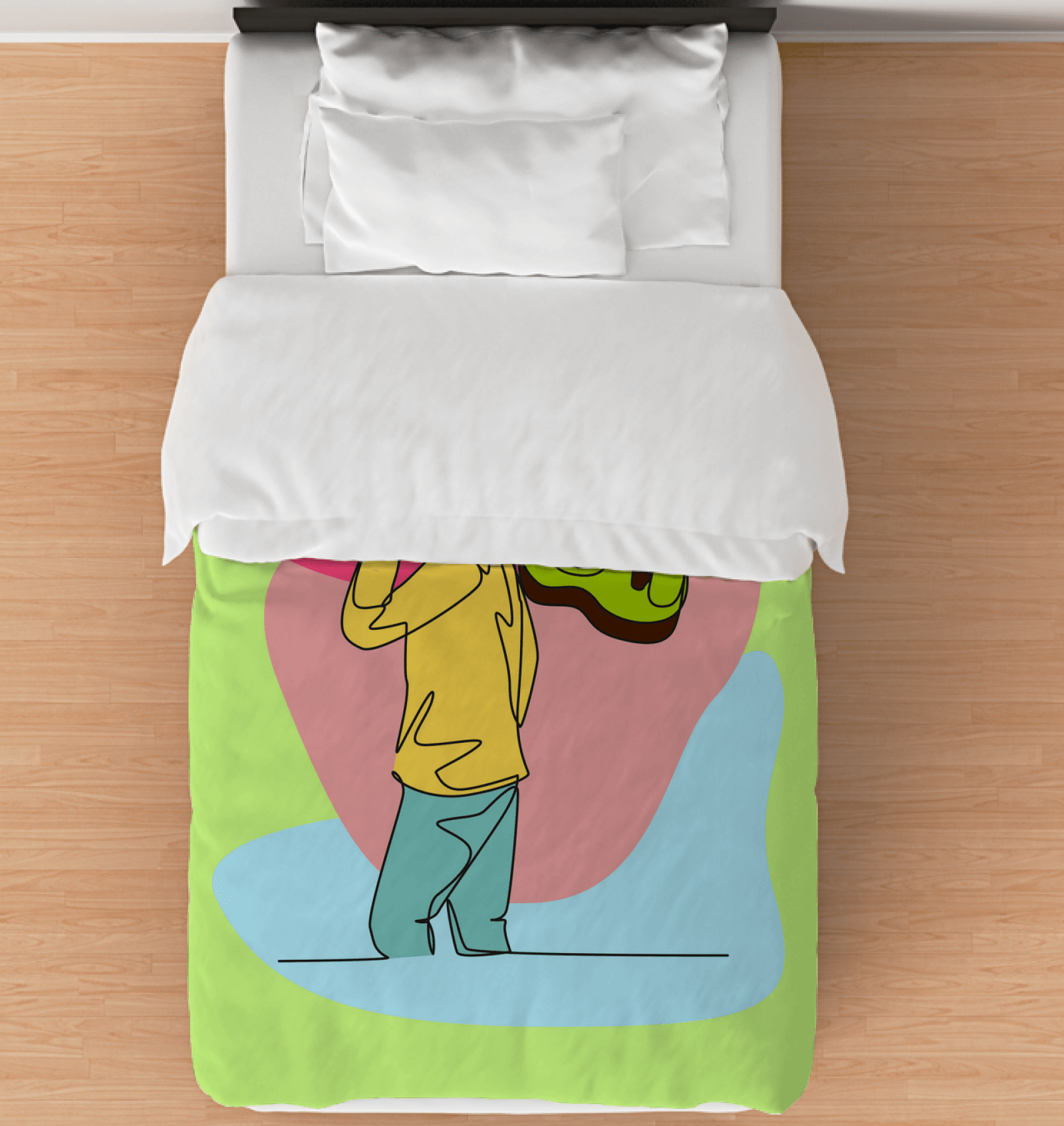 A Man With A Guitar At Half Speed Duvet Cover - Beyond T-shirts