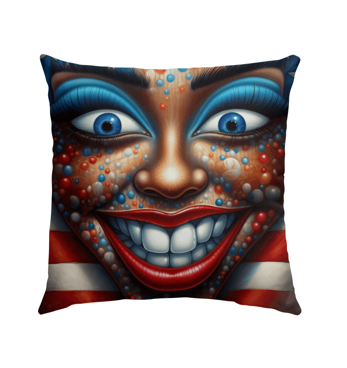 Stylish and durable outdoor pillow with American Revolution design.