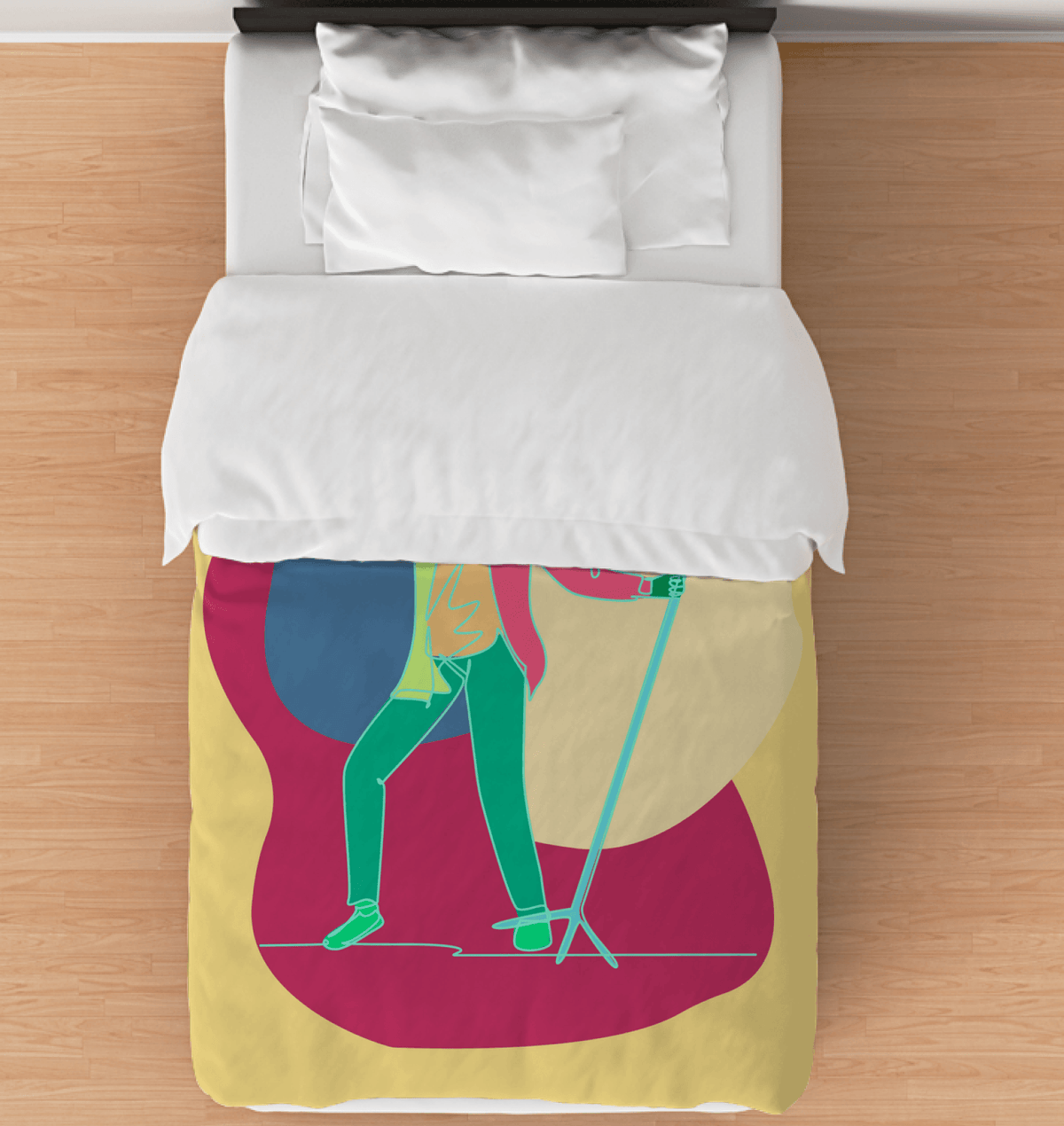 A Singer With A Microphone Stand Duvet Cover - Beyond T-shirts