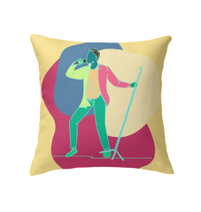 A singer with a microphone stand Indoor Pillow - Beyond T-shirts