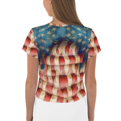 Abstract Abstraction All-Over Print Crop Tee - Beyond T-shirts