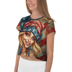 Abstract Amalgamation All-Over Print Crop Tee - Beyond T-shirts