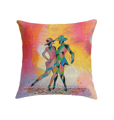 Luxurious indoor pillow with aerial balletic attire design for home decor.