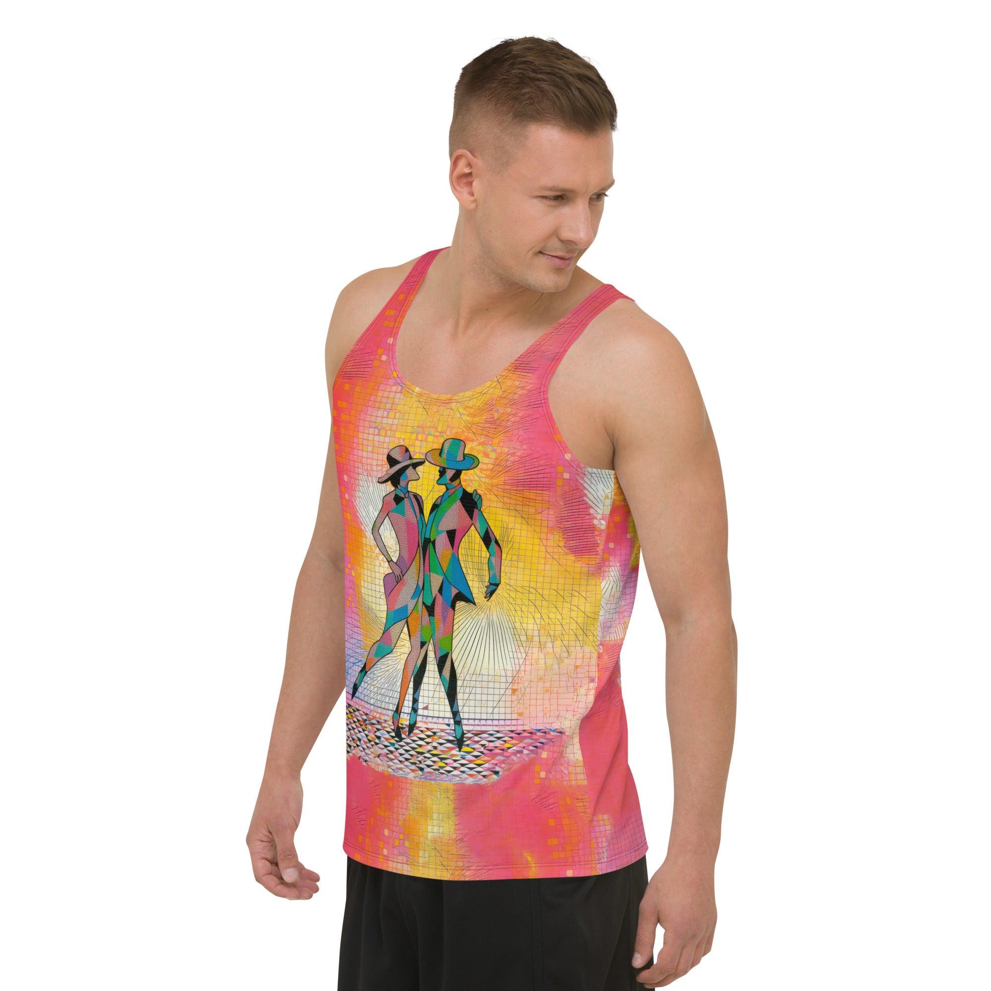 Elegant Aerial Attire Tank Top for Men Back View