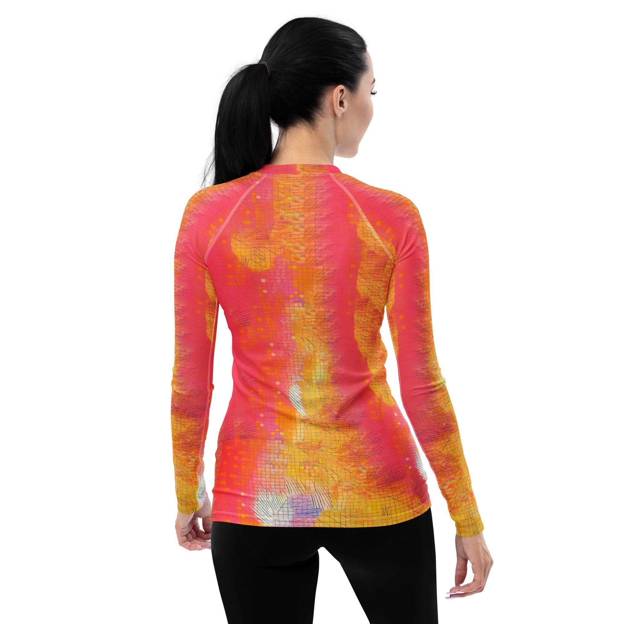 Close-up of the fabric of Aerial Balletic Women's Rash Guard.