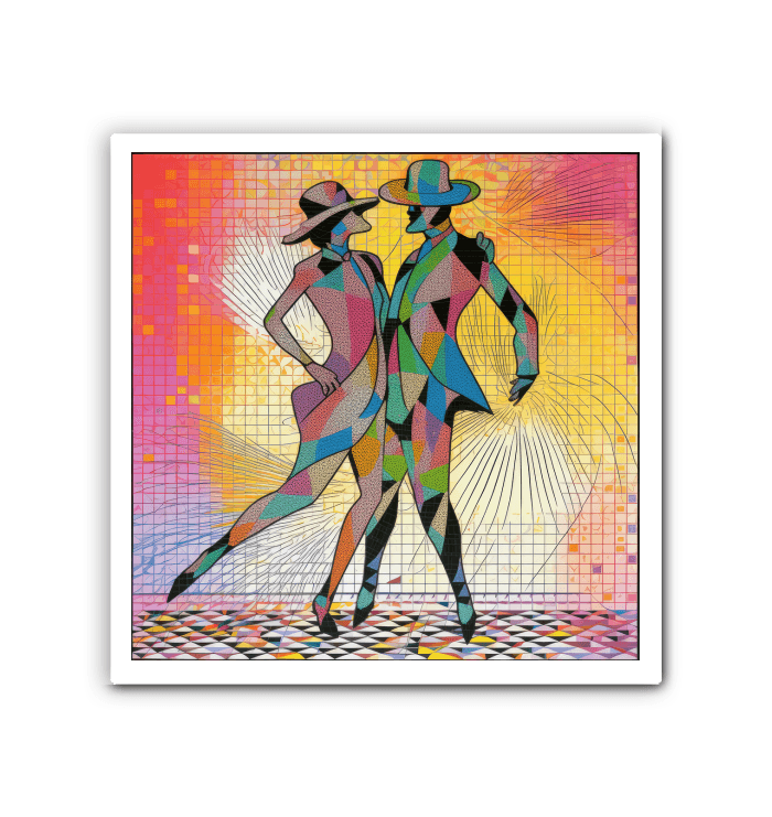 Aerial Balletic Attire art piece on wrapped canvas showcasing dance elegance.