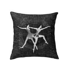 Aerial Dance Fashion Indoor Pillow on a cozy living room couch, enhancing home decor.