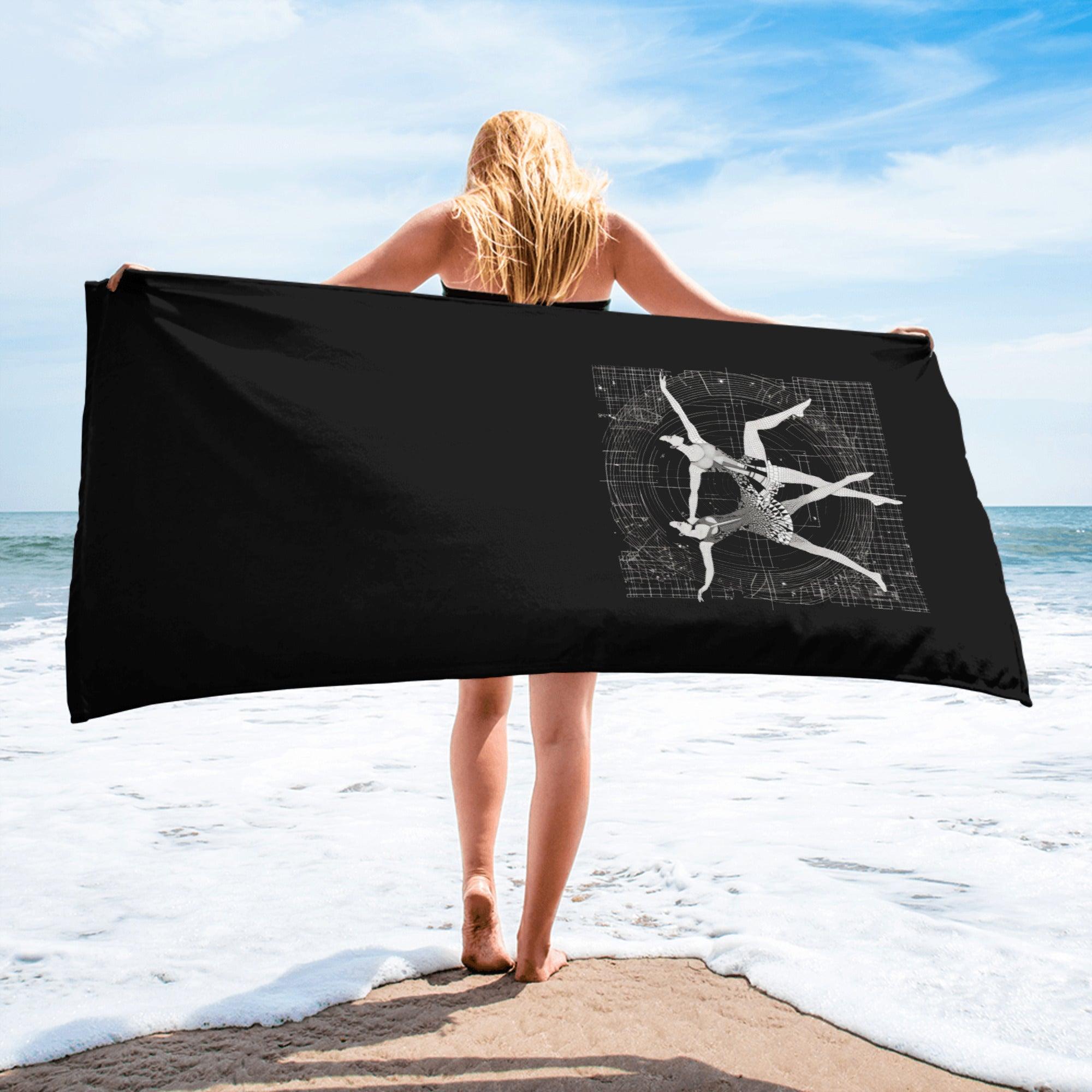 Aerial-Dance-Fashion-Towel-displayed-on-beach