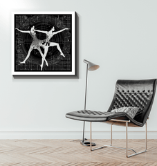 Aerial dance fashion theme canvas, blending movement with artistry for home decor.