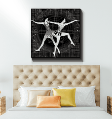 Inspirational aerial dance fashion canvas art, sparking creativity in your space.