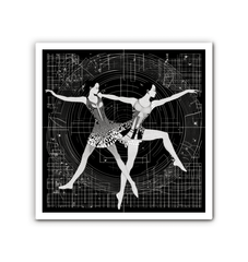 Aerial dancer silhouette on wrapped canvas for modern home decor.