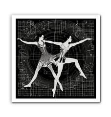 Artistic rendition of aerial dance fashion on premium wrapped canvas.