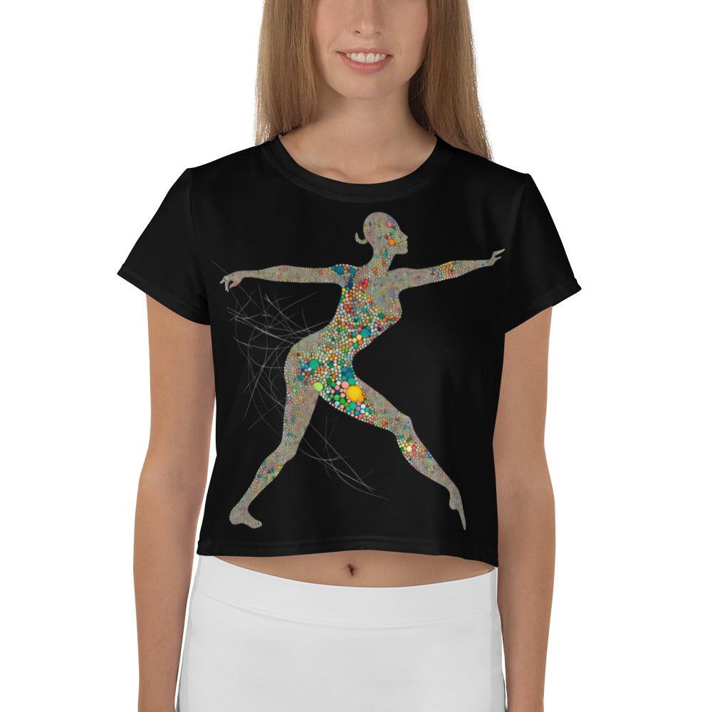 Airborne Balletic Style Crop Tee with unique all-over print design.