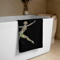 Elegant Airborne Balletic Style Towel displayed in a serene bathroom setting.