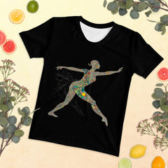 Woman wearing Airborne Balletic Style T-shirt in a dynamic pose