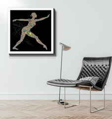 Stunning balletic performance captured on wrapped canvas.