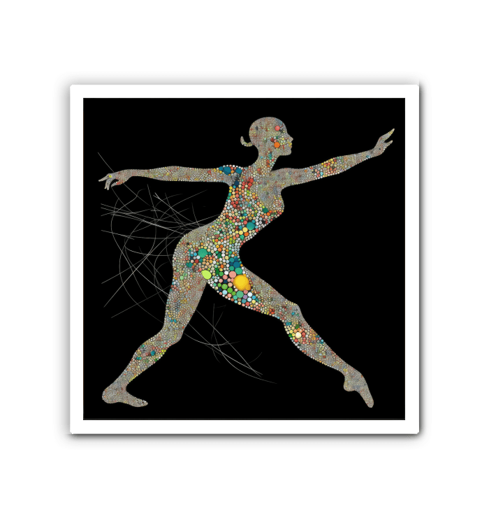 Elegant ballet dancer silhouette on wrapped canvas art.