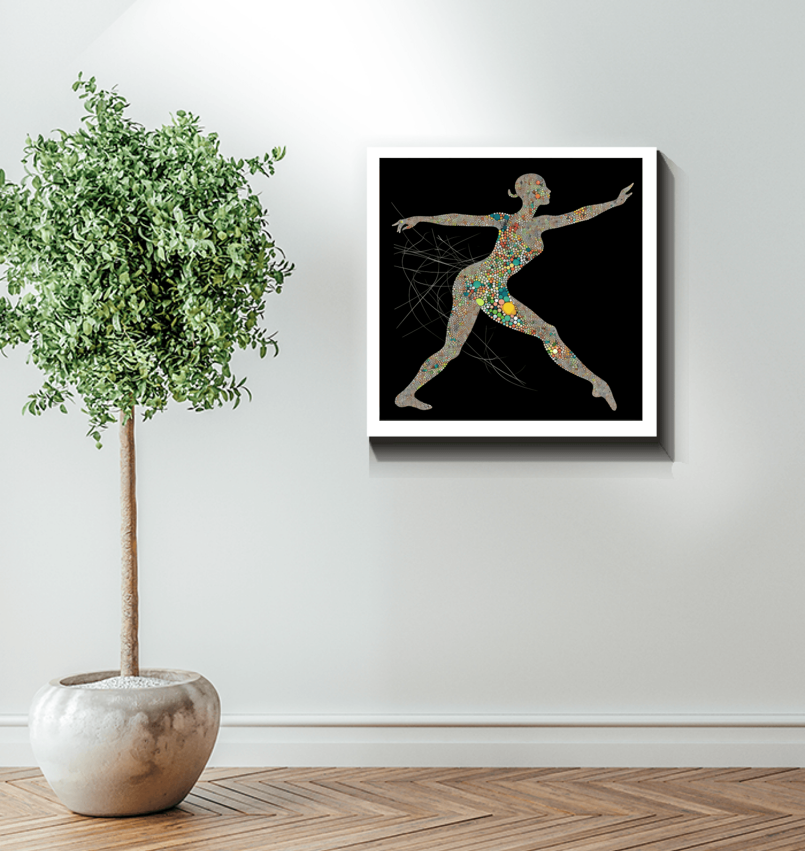 Dynamic expression of ballet in Airborne Balletic Style artwork.