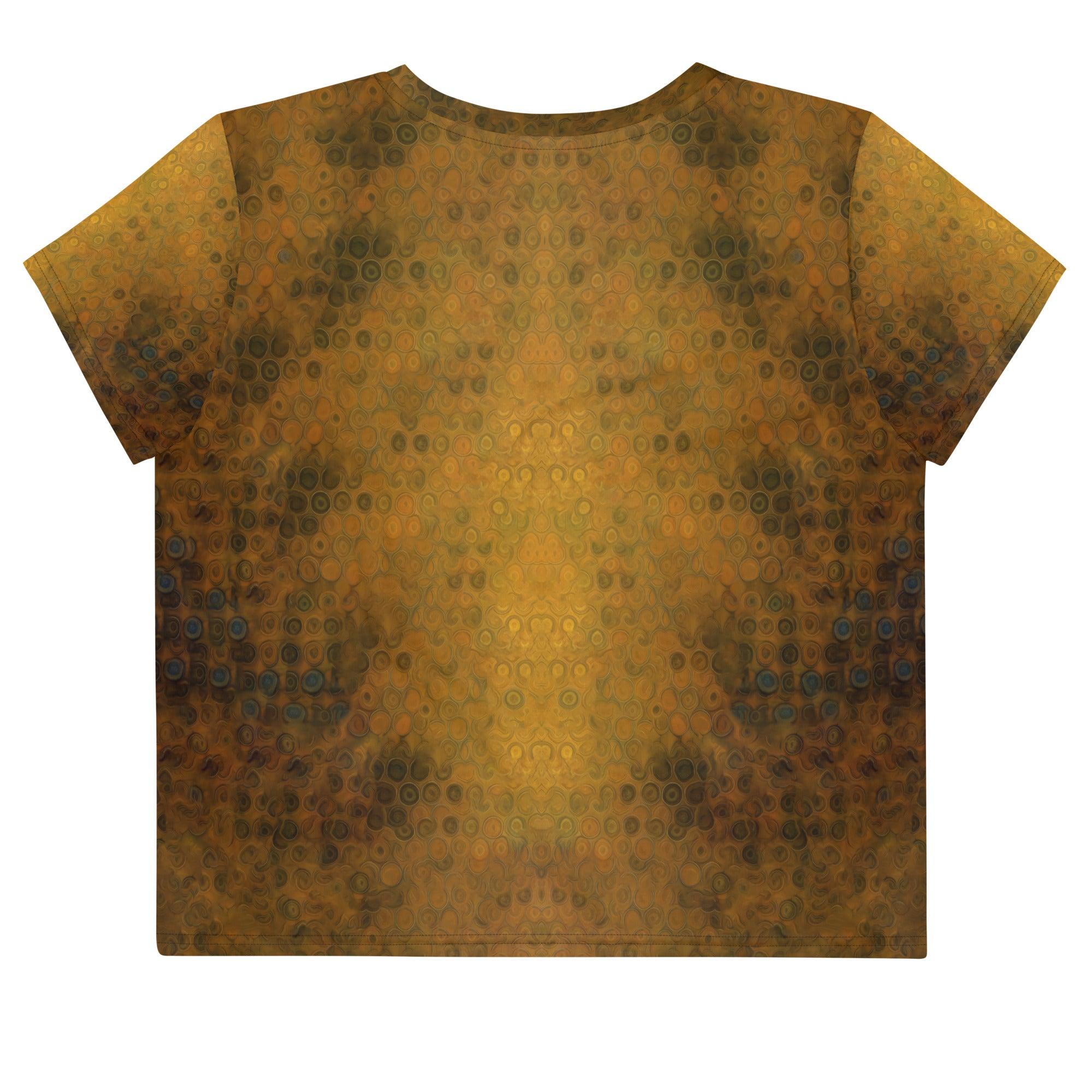 Radiant Reflections IV stylish all-over print crop tee front view.