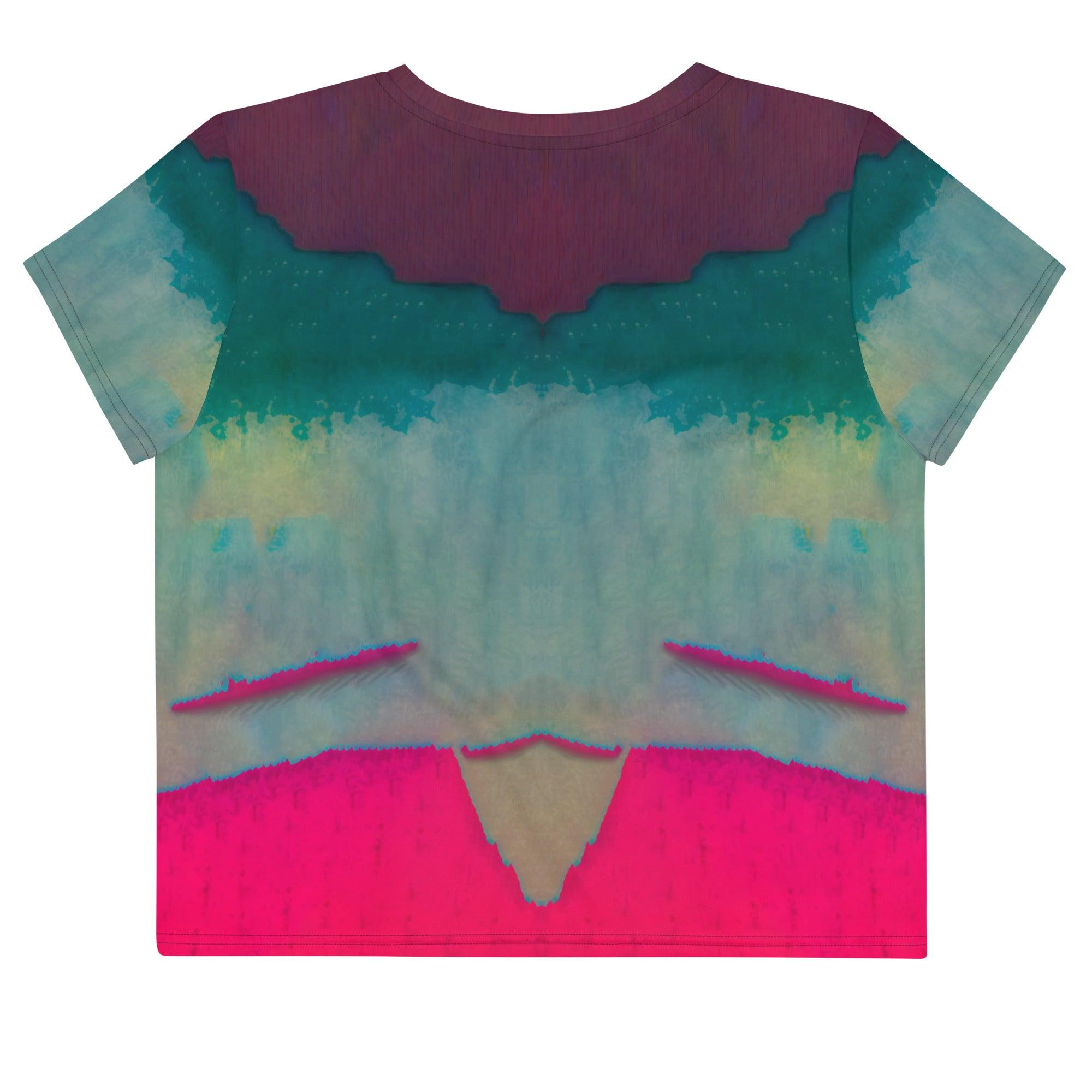 NS-808 stylish all-over print crop tee front view