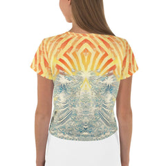 Vibrant and daring Surfing 5-27 Crop Tee for beach and festival wear