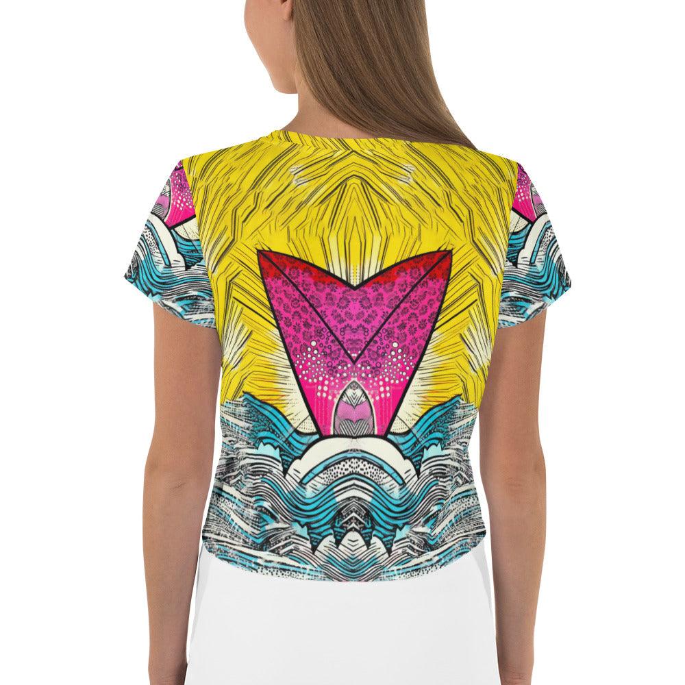 Eye-catching Surfing 5-32 Crop Tee, perfect for surf lovers seeking unique style