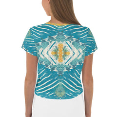 Unique patterned Surfing 5-31 Crop Tee, perfect for a day at the surf