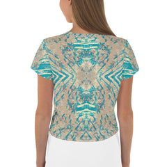 Unique Surfing 1 44 All-Over Print Crop Tee, perfect for surf enthusiasts seeking style.