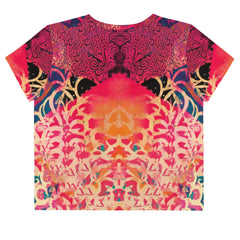 Beach Breaks All-Over Print Crop T-Shirt Conquer The Waves - Beyond T-shirts