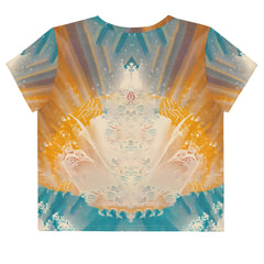 Surfing Solitude All-Over Print Crop T-Shirt Find Your Zen - Beyond T-shirts