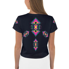 Romantic Lace All-Over Print Women's Crop Tee - Beyond T-shirts