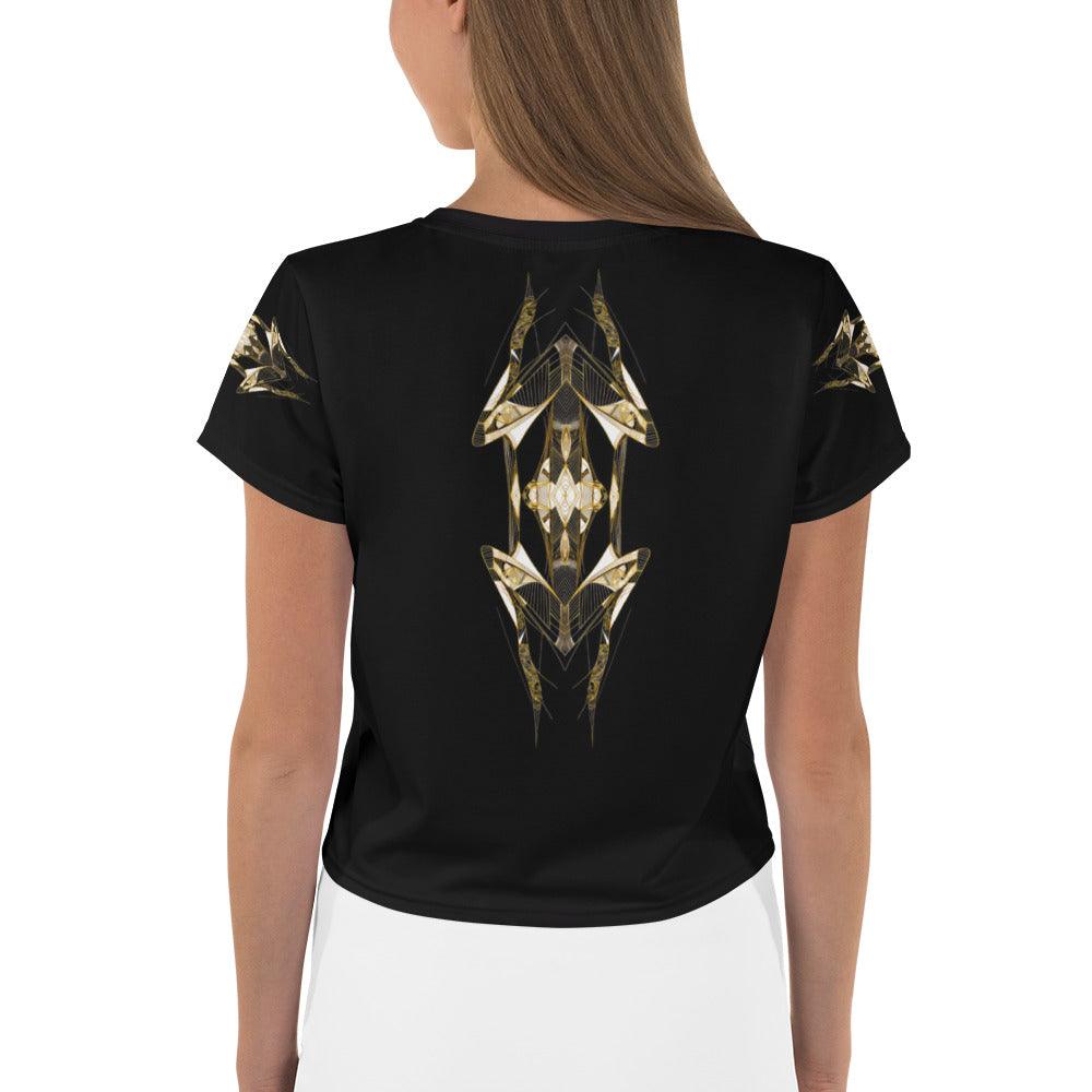 Futuristic Neon All-Over Print Women's Crop Tee - Beyond T-shirts