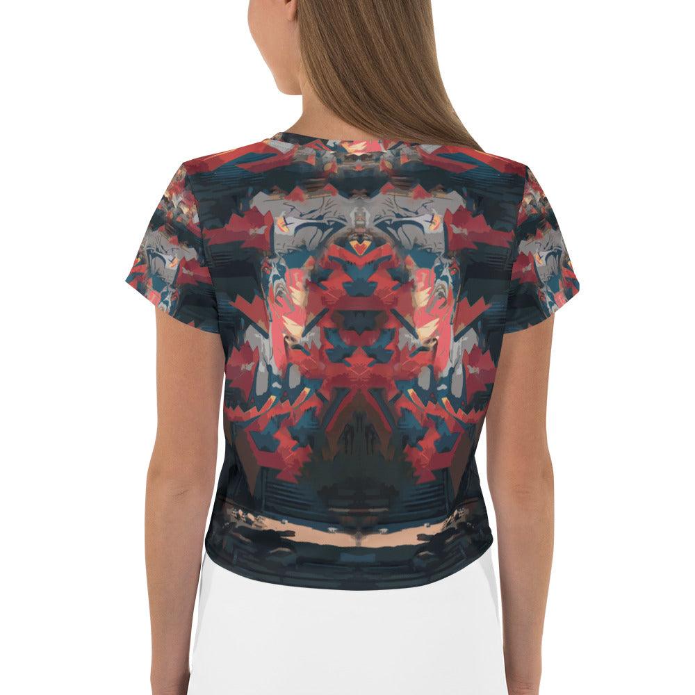 Kickboxing Warrior Crop Tee All-Over Kickprint - Beyond T-shirts