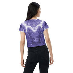 Ocean Serenity Women's Natural Pattern Crop Top - Beyond T-shirts