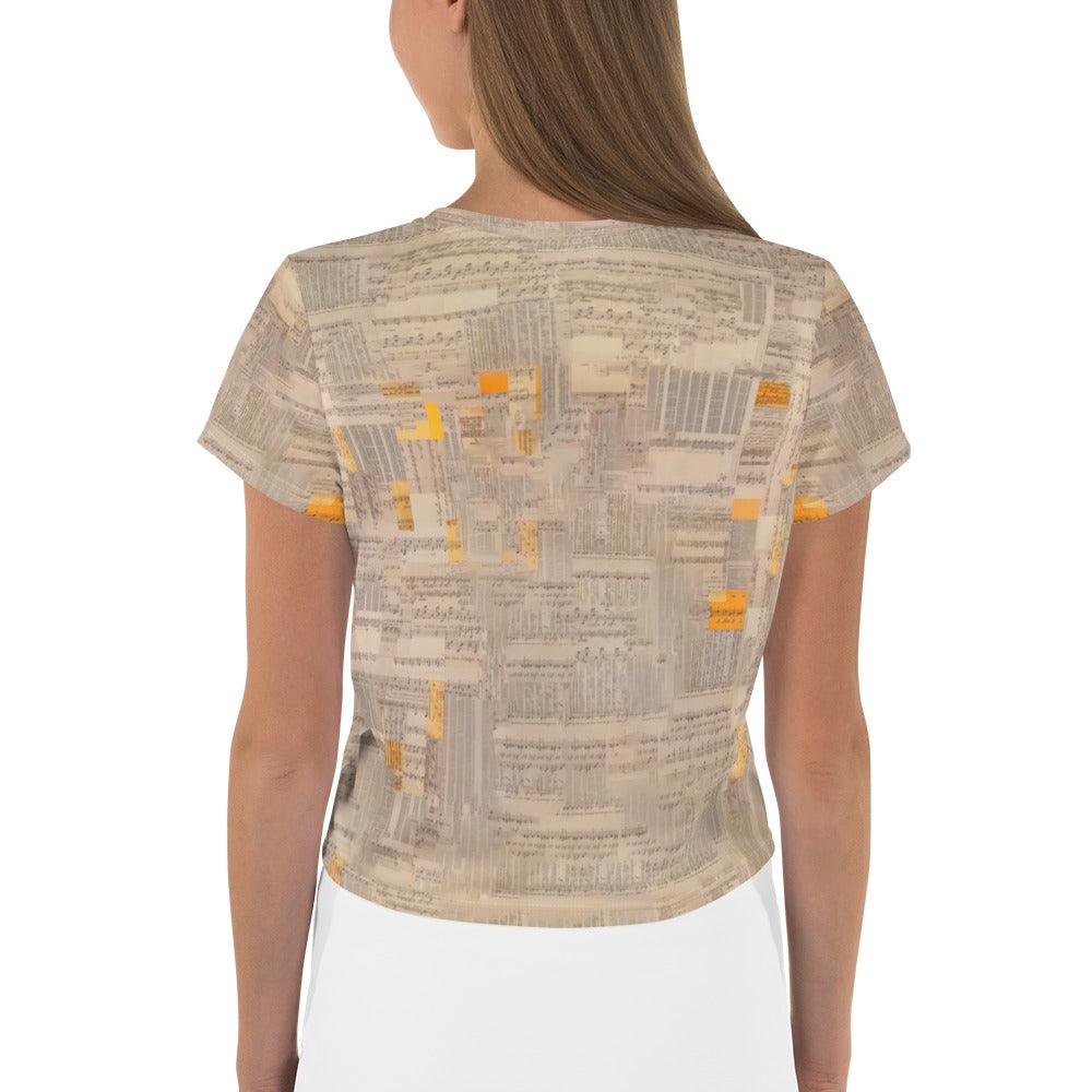 Melodic Whispers Women's All-Over Print Crop T-Shirt - Beyond T-shirts