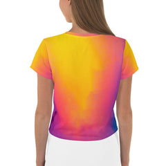 Retro Music Vibes Women's Crop Tee - All-Over Print - Beyond T-shirts