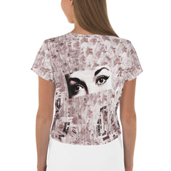 Rhythmic Whispers Women's All-Over Print Crop T-Shirt - Beyond T-shirts