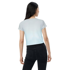 Holographic Horizon Futuristic Shoes Crop Tee for Women - Beyond T-shirts