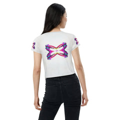 Crystal Futuristic Shoes Crop Top for Her - Beyond T-shirts