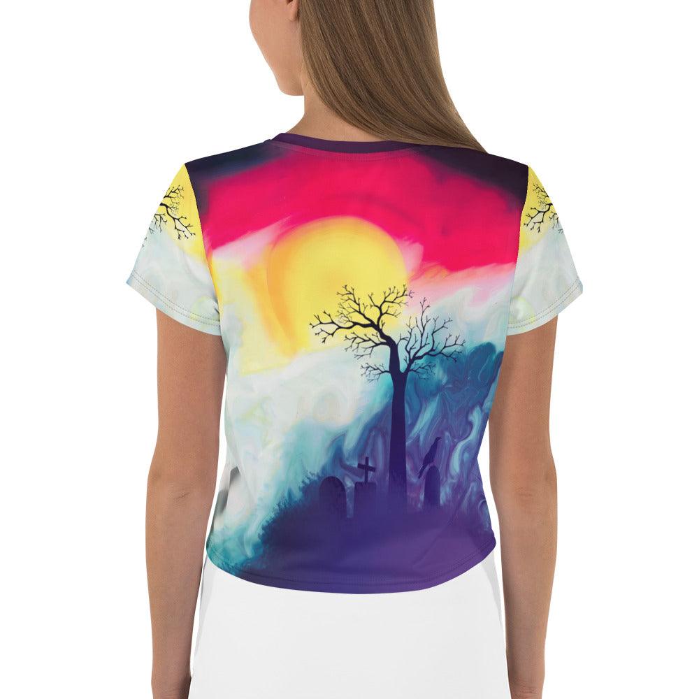 Ghostly Whispers All-Over Print Crop Tee - Beyond T-shirts