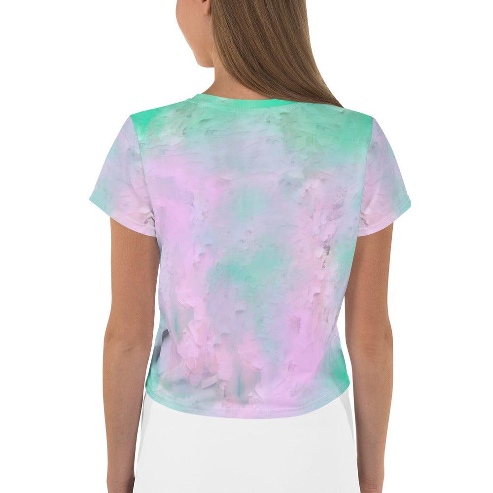 Vinyl Revival All-Over Print Crop T-Shirts - Beyond T-shirts